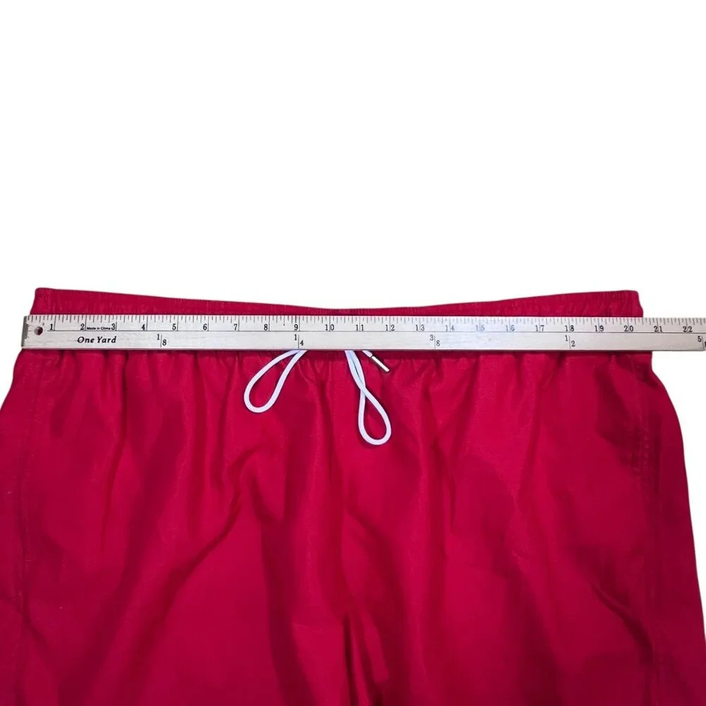 Lands End Swim Trunks XXL‎ Red Mesh Lined Shorts Quick Dry Casual Drawstring